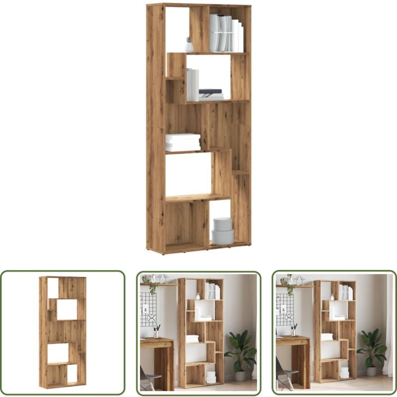 The Living Store - vidaXL Bibliothèque chêne artisanal 67x24x161 cm bois d'ingénierie
