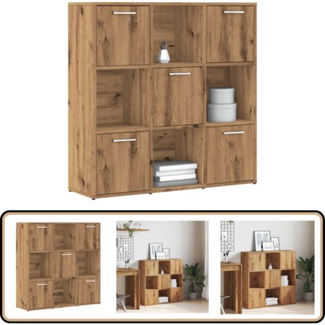 vidaXL Bibliothèque chêne artisanal 90x28x90 cm bois d'ingénierie