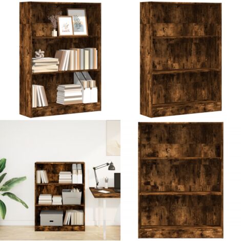 vidaXL Bibliothèque chêne fumé 80x24x109 cm bois d'ingénierie