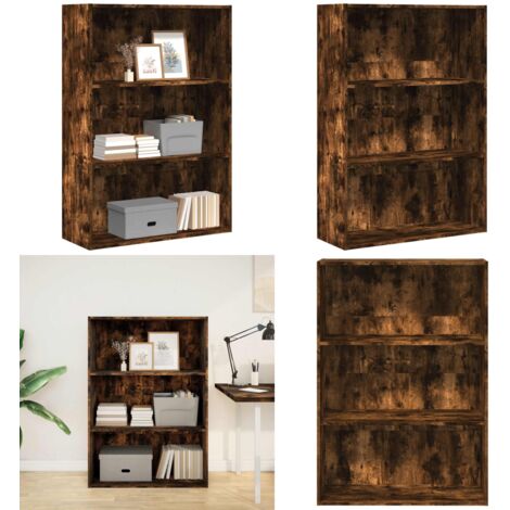 vidaXL Bibliothèque chêne fumé 80x30x114 cm bois d'ingénierie