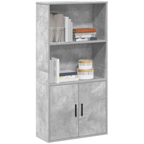 vidaXL Bibliothèque gris béton 60x24x120 cm bois d'ingénierie