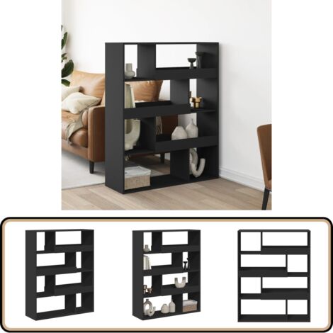 vidaXL Bibliothèque noir 100x33x125,5 cm bois d'ingénierie