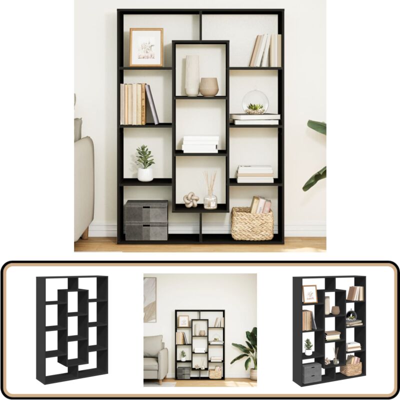 vidaXL Bibliothèque noir 102x29x143 cm bois d'ingénierie