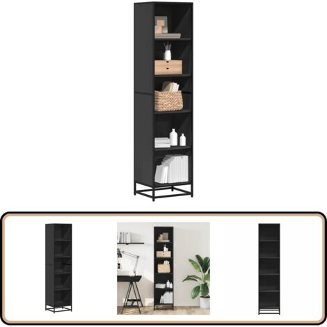 vidaXL Bibliothèque noir 40x35x170,5 cm bois d'ingénierie