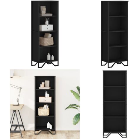 vidaXL Bibliothèque noir 50x31x137,5 cm bois d'ingénierie