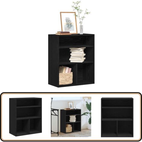 vidaXL Bibliothèque noir 60x30x71,5 cm bois d'ingénierie