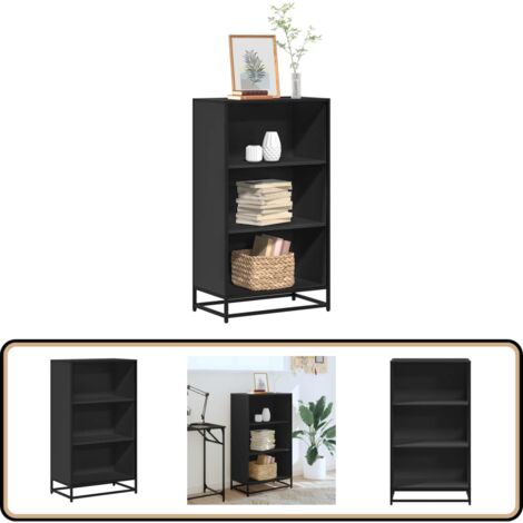 vidaXL Bibliothèque noir 60x35x107,5 cm bois d'ingénierie