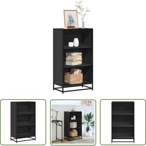 vidaXL Bibliothèque noir 60x35x107,5 cm bois d'ingénierie
