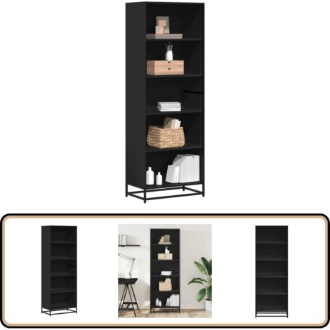 vidaXL Bibliothèque noir 60x35x170,5 cm bois d'ingénierie