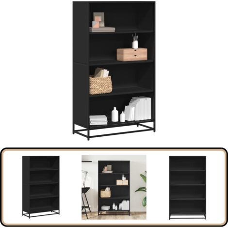 vidaXL Bibliothèque noir 80,5x35x139 cm bois d'ingénierie
