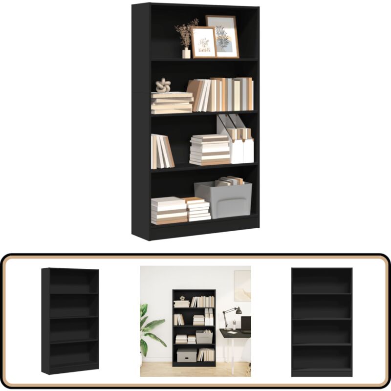 Vidaxl - Bibliothèque noir 80x24x143 cm bois d'ingénierie