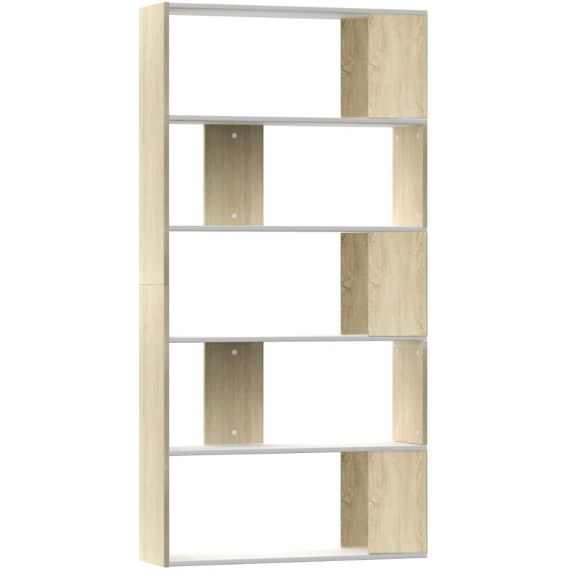 Bibliothèque/Séparateur de pièce Blanc chêne sonoma 80x24x159cm Vidaxl