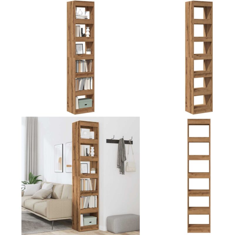Vidaxl - Bibliothèque/Séparateur de pièce chêne artisanal 40x30x198 cm