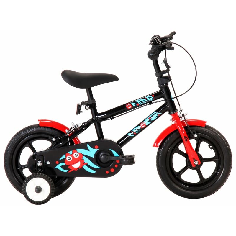 

vidaXL Bicicleta para niños 12 pulgadas negro y rojo - Negro