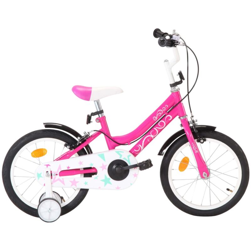 

vidaXL Bicicleta para niños 16 pulgadas negro y rosa - Rosa