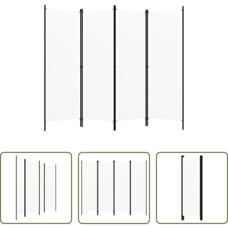 vidaXL Biombo de pie -  Biombo divisor de 4 paneles blanco 200x180 cm