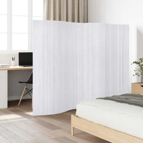 vidaXL Biombo divisor bambú blanco 250x165 cm