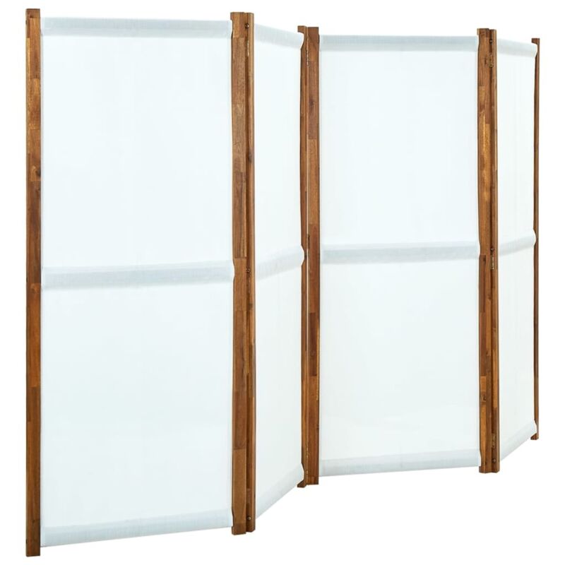 

vidaXL Biombo divisor de 4 paneles blanco crema 280x170 cm - Blanco