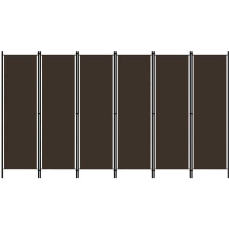main image of "vidaXL Biombo divisor de 6 paneles marrón 300x180 cm - Marrón"