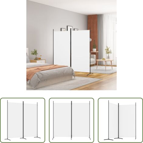 vidaXL Biombo plegable -  Biombo divisor de 2 paneles de tela blanco 175x180 cm