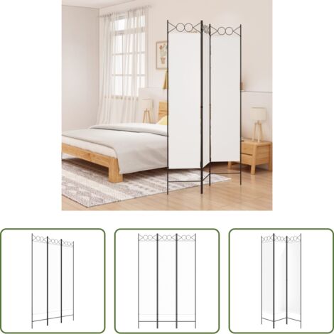 vidaXL Biombo plegable -  Biombo divisor de 3 paneles de tela blanco 120x200 cm