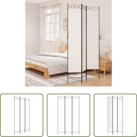 vidaXL Biombo plegable -  Biombo divisor de 3 paneles de tela blanco 120x220 cm