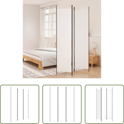 vidaXL Biombo plegable -  Biombo divisor de 3 paneles de tela blanco 150x220 cm