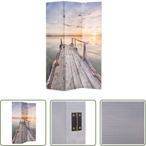 vidaXL Biombo plegable -  Biombo divisor plegable 120x170 cm lago