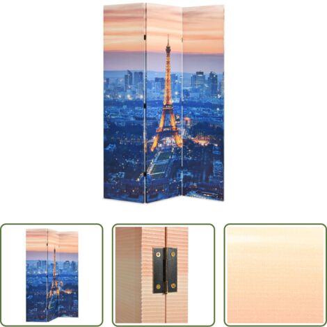 vidaXL Biombo plegable -  Biombo divisor plegable 120x170 cm París de noche