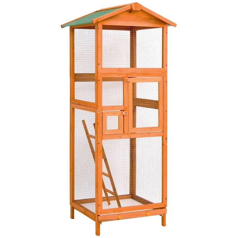 Bird Cage 68x62x166 Cm Solid Firwood Vidaxl