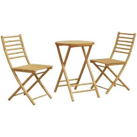 vidaXL Bistroset 3-teilig Bambus