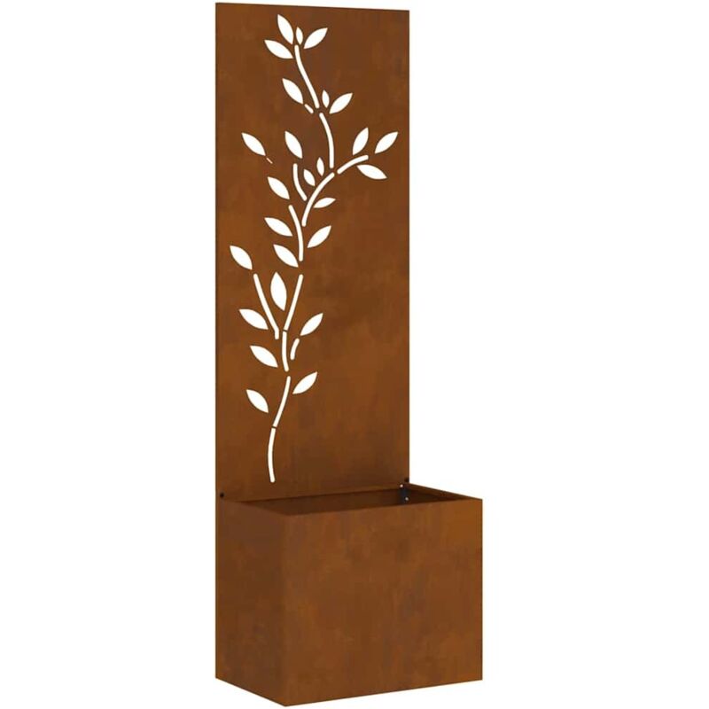 Garden Planter With Decorative Panel Rusty 50 X 140 Cm Vidaxl