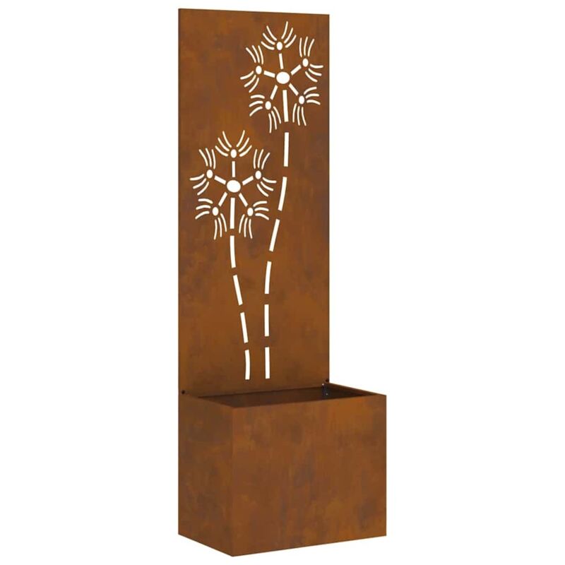 Garden Planter With Decorative Panel Rusty 50 X 140 Cm Vidaxl