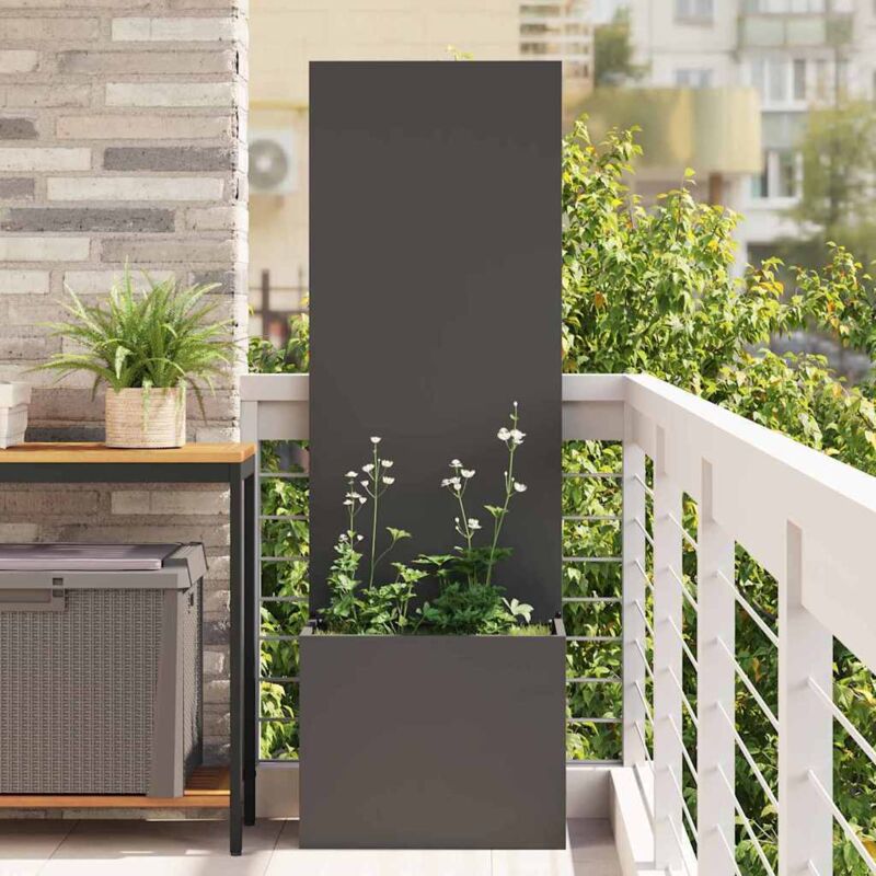 Garden Privacy Screen Black 50 X 140 Cm Cold-rolled Steel Vidaxl
