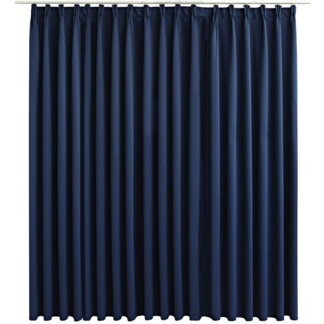 vidaXL Blackout Curtain with Hooks Blue 290x245 cm - Blue