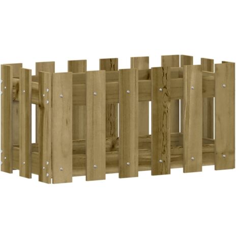 vidaXL Blumenbox mit Zaun-Design 60x30x30 cm imprägniertes Kiefernholz