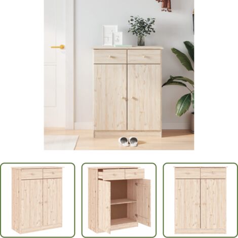 vidaXL Bois de pin -  Armoire à chaussures ALTA 77x35x96 cm bois massif de pin
