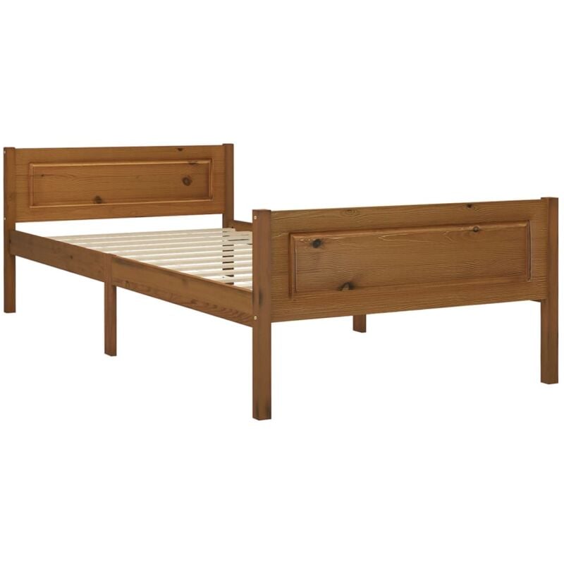 Vidaxl - Cadre de lit Bois de pin massif Marron miel 100x200 cm