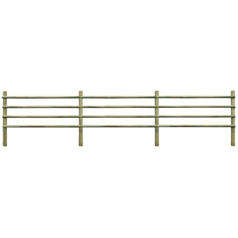 vidaXL Bois de Pin Imprégné Clôture de Jardin Panneau de Clôture Enclos Bordure Terrasse Patio Extérieur Résistance à la Pourriture Multi-taille