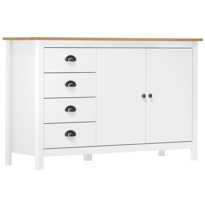Vidaxl - Buffet Hill Blanc 130x40x80 cm Bois de pin solide