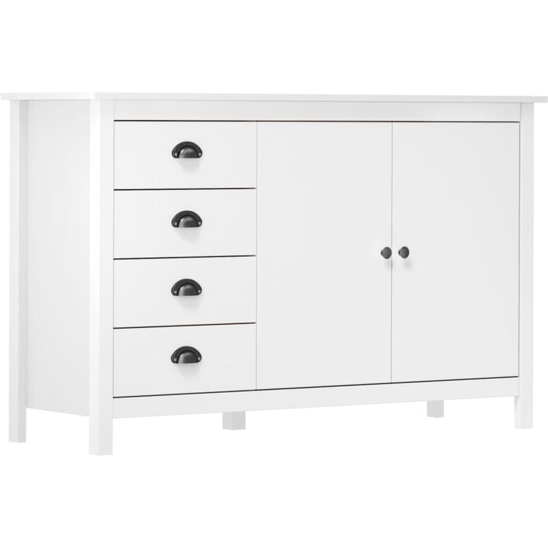 Vidaxl - Buffet Hill Blanc 130x40x80 cm Bois de pin solide