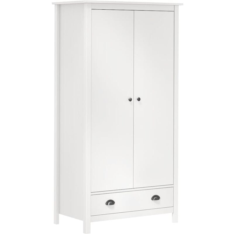 Vidaxl - Garde-robe à 2 portes Hill Blanc 89x50x170cm Bois de pin solide