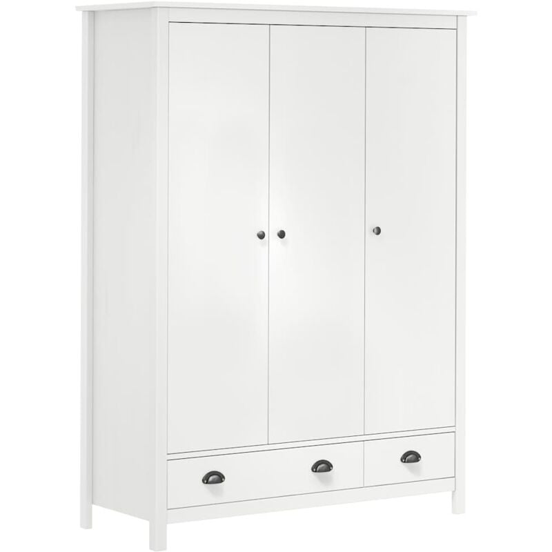 Vidaxl - Garde-robe à 3 portes Hill Blanc 127x50x170 cm Bois pin solide