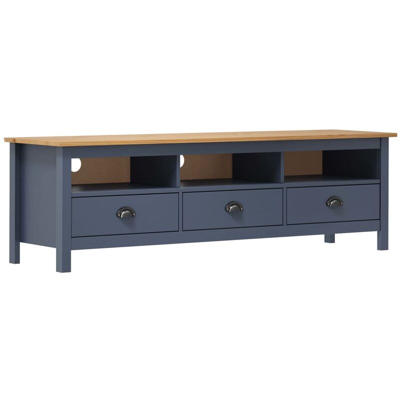 Vidaxl - Meuble TV Bois de Pin Solide 158x40x47cm Gris