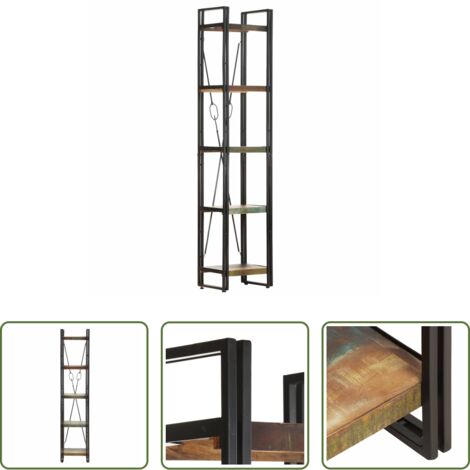vidaXL Bois de récupération -  Bibliothèque 5 niveaux 40x30x180 cm Bois de récupération massif