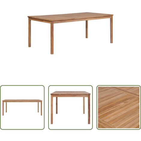 vidaXL Bois de teck -  Table de jardin 200x100x77 cm Bois de teck solide