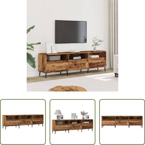 vidaXL Bois d'ingénierie -  Meuble TV vieux bois 150x30x44,5 cm bois d'ingénierie