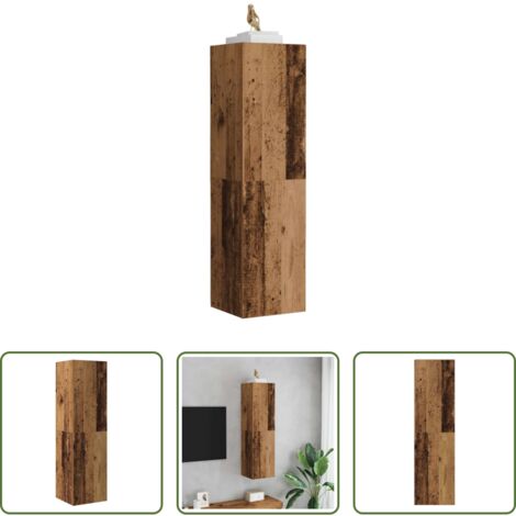 vidaXL Bois d'ingénierie -  Meuble TV vieux bois 30,5x30x110 cm bois d'ingénierie