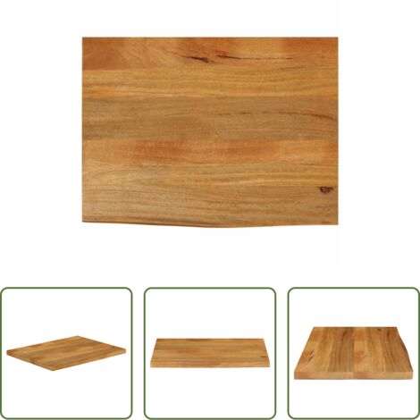 vidaXL Bois massif -  Dessus de table à bord vivant 70x60x3,8 cm bois massif manguier