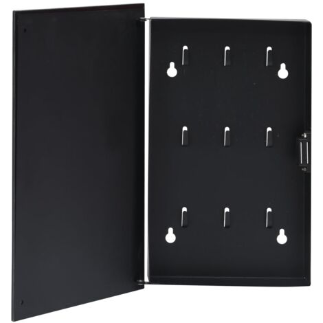 vidaXL Boîte à clés avec panneau magnétique Noir 30x20x4 cm